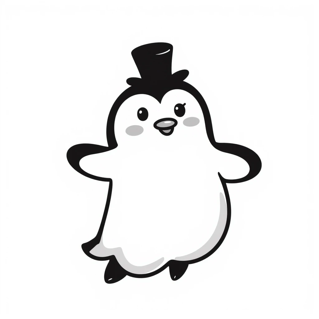 happy cute penguin ghost emoji