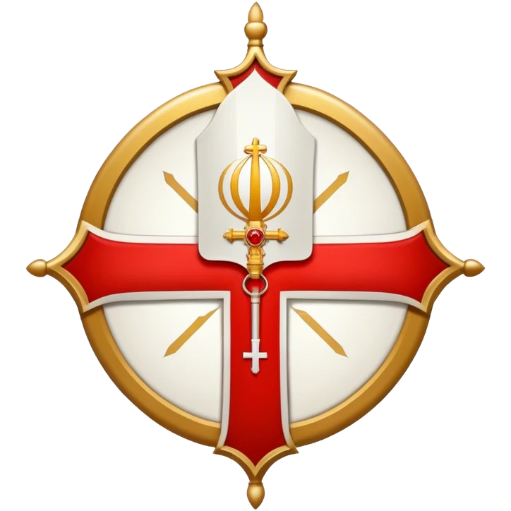 Pope's emblem with a touch of red emoji