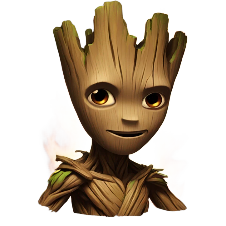 Groot on fire emoji