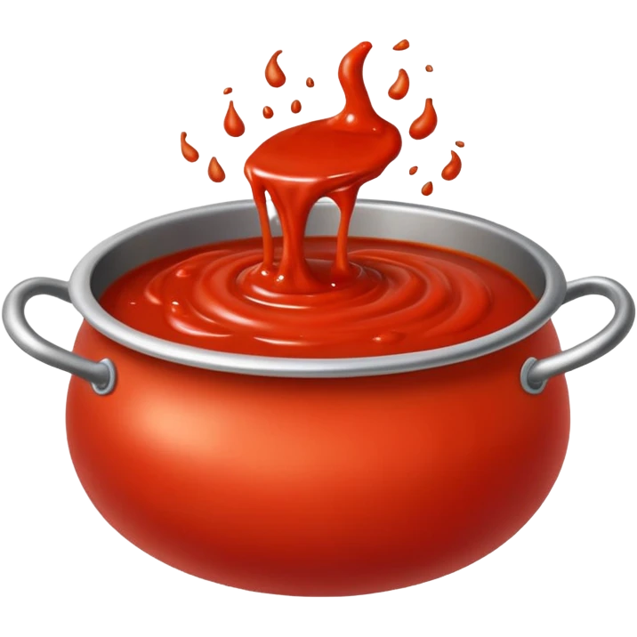 Big cauldron of tomato sauce being cooked emoji  emoji