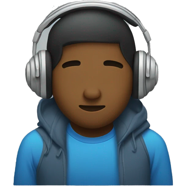 sleein person with headphones emoji