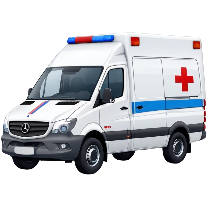 Ambulance - Mercedes-Benz Sprinter (Model Year: 2018) (Iconic Colour: White with red and blue markings) emoji