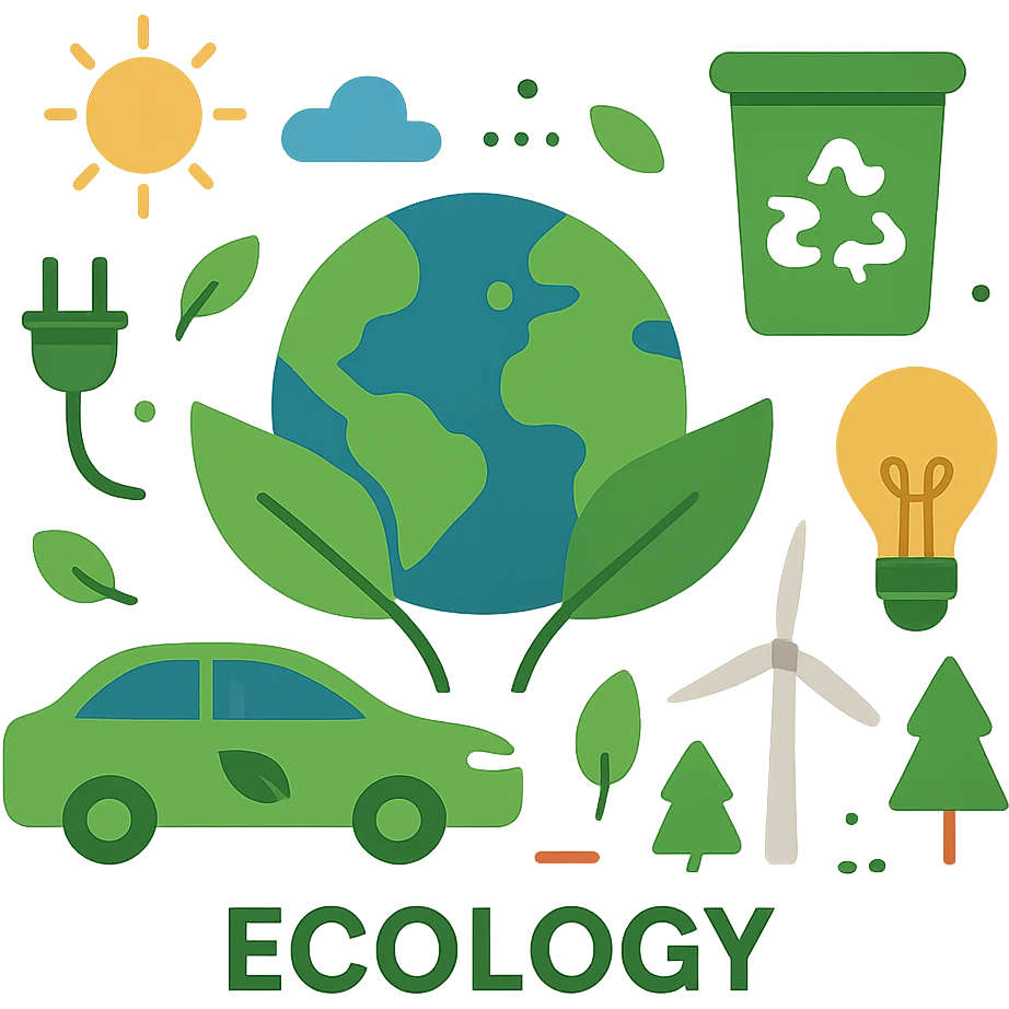 flat design style ecology emoji
