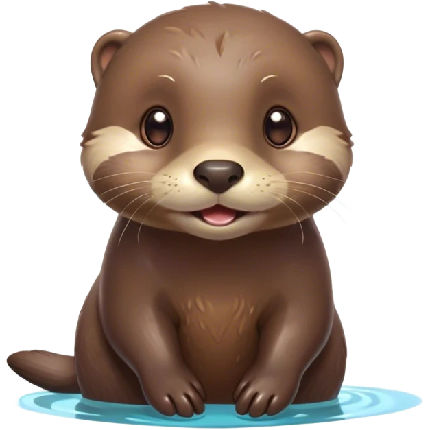 Cinematic Cute Otter Portrait Emoji, Head tilted playfully and inquisitively, featuring a glossy, streamlined brown Fur with a cute, twitching nose and round, sparkling eyes filled with curiosity, Simplified yet irresistibly adorable features, highly detailed, glowing with a warm, friendly glow, high shine, affectionate and sprightly, stylized with a touch of aquatic whimsy, bright and endearing, soft glowing outline, capturing the essence of a mischievous yet loving otter, so playful it feels like it could splash out of the screen and into your arms! emoji