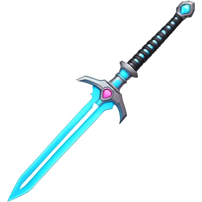 Clash of Clans aesthetic: Cinematic Playful Laser Sword Emoji, rendered in a 3D vector-style similar to standard emojis with minimal shading and bold, simplified shapes. A compact, vibrant energy blade with a neon-hued, glowing edge and futuristic hilt, softly glowing with a radiant cosmic charm. Simplified yet unmistakably iconic, highly detailed and consistent, glowing with a soft pulsating brilliance and high shine. Stylized with a touch of interstellar elegance and a soft glowing outline, capturing the essence of a legendary energy blade with a friendly, playful manner! emoji