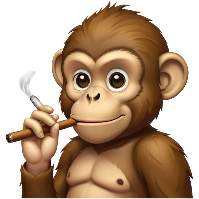 Monkey smoking cigar emoji