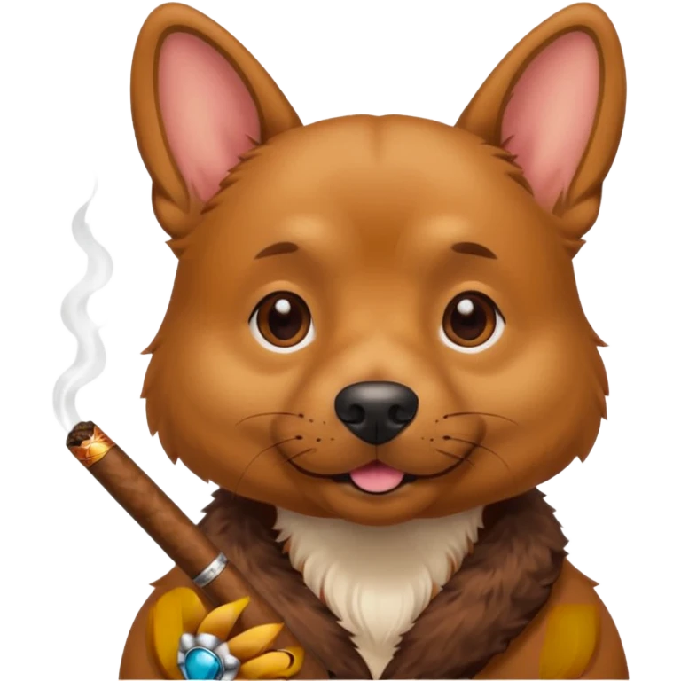 Perro con cigarro emoji