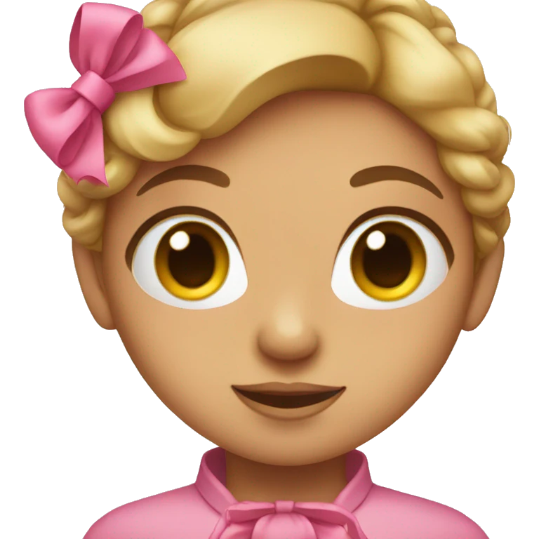 Girl wearing pink bow emoji