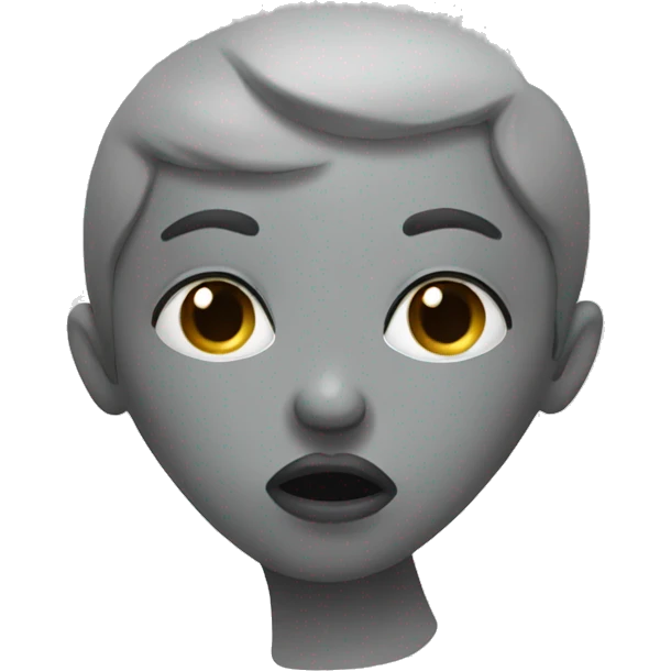 Grey kiss emoji