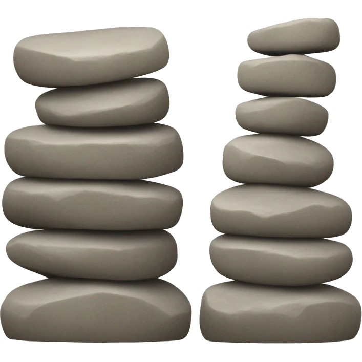curved leaning tower of stacked boulders smaller at top emoji