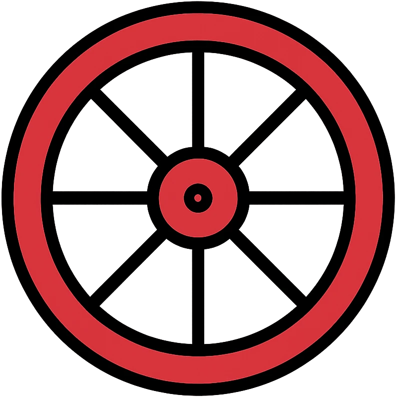 red wheel, stylized and bold emoji