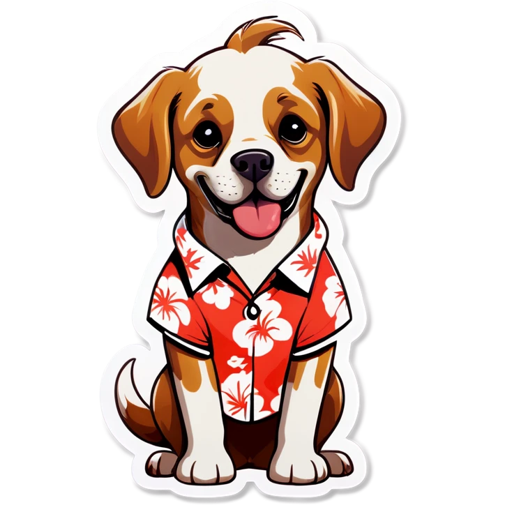 Dog wearing hawaiian shirt  emoji