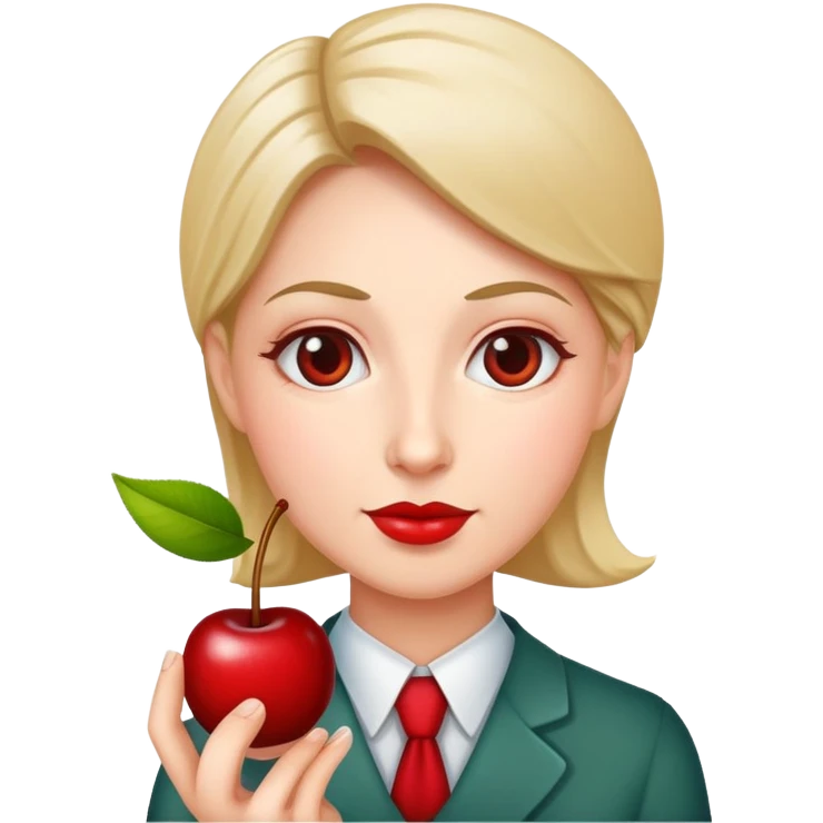 Teacher with cherry emoji