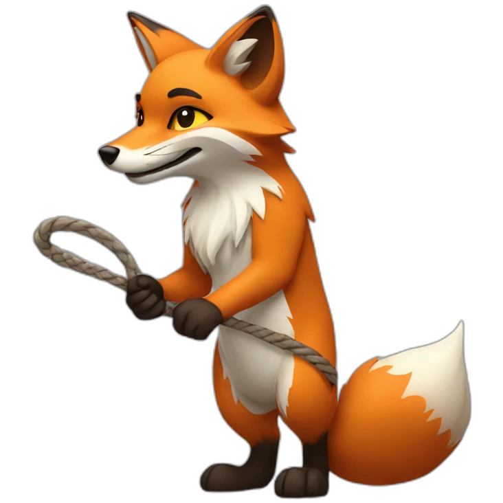 fox with whip emoji