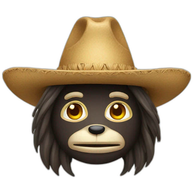 Singe avec un chapeau mexicain emoji