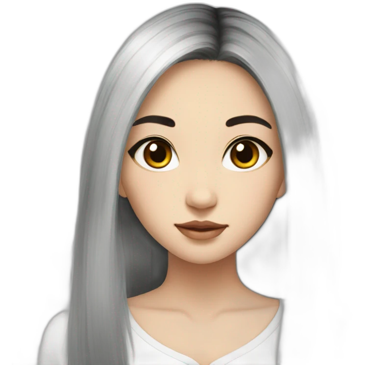 Beautiful girl,Black hair,long hair,Black eyes,Chinese emoji