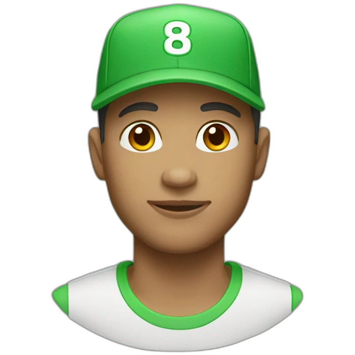 men light skin green cap emoji