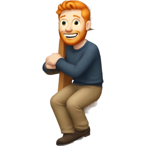 Ginger man on a ladder emoji