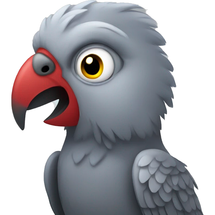 Horror gray parrot emoji