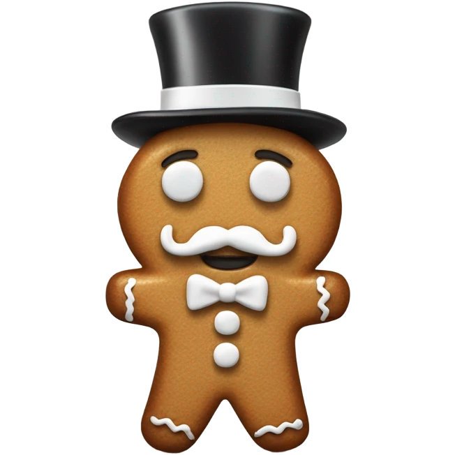 Gingerbread monopoly man emoji