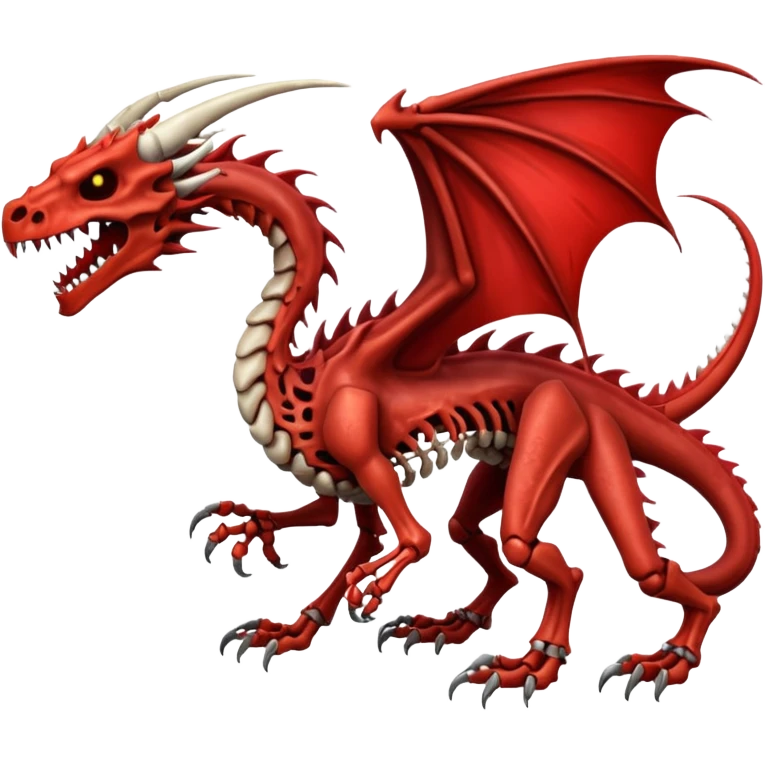  skeletal skeleton bone dragon with blood markings emoji