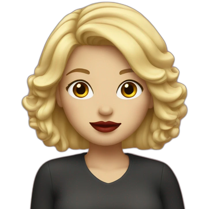 girl with blond hair with red lipstick emoji