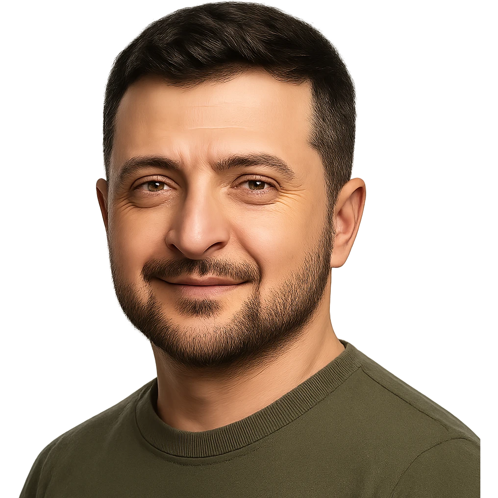 photorealistic emoji style portrait of Vladimir Zelensky with a confident expression emoji