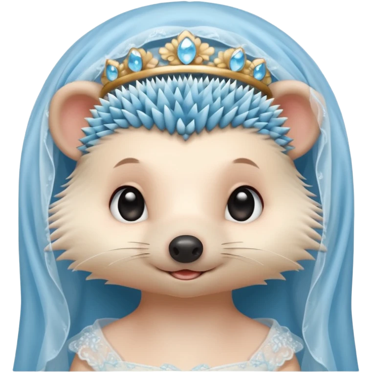 bride hedgehog blue emoji