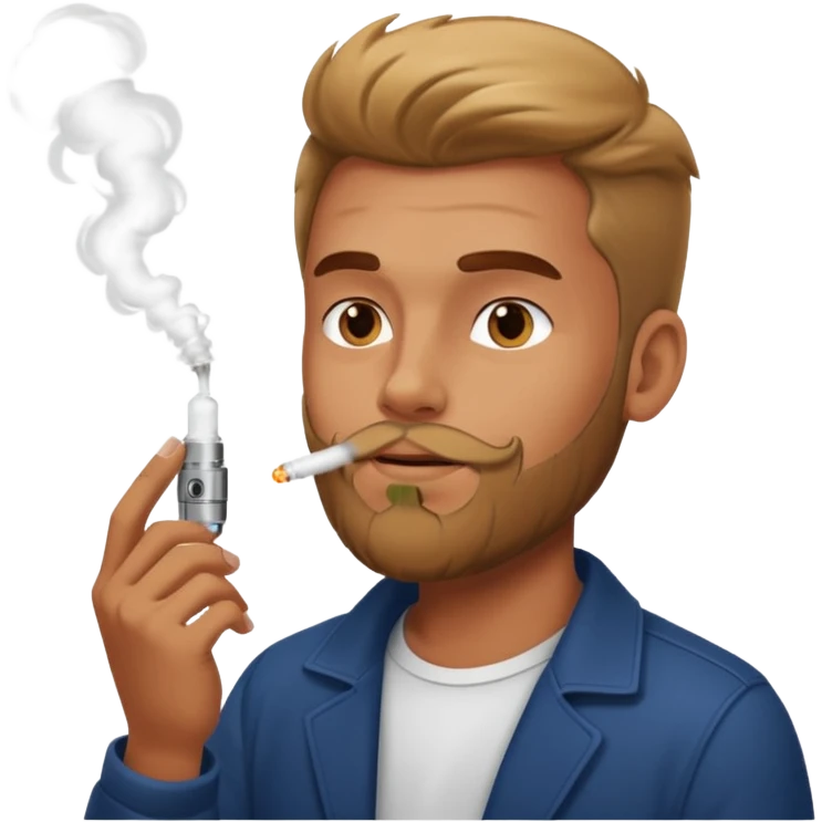 Man vaping emoji