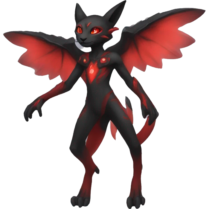 Black and Red Ethereal Anthro Fakémon emoji