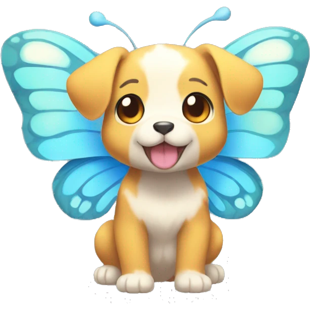 Kawaii Butterfly-Puppy-Pokémon-Fakémon Full Body emoji