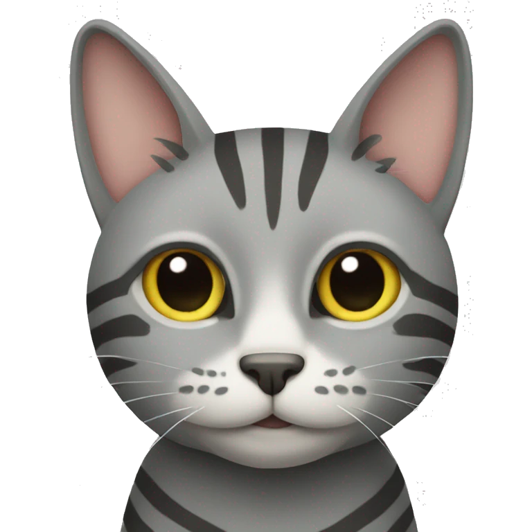 Grey cat with stripes emoji