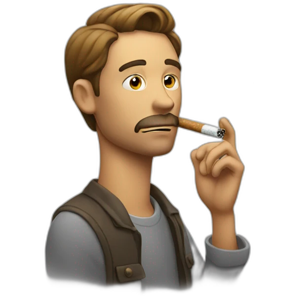 a-man-smoking-with-rolling emoji