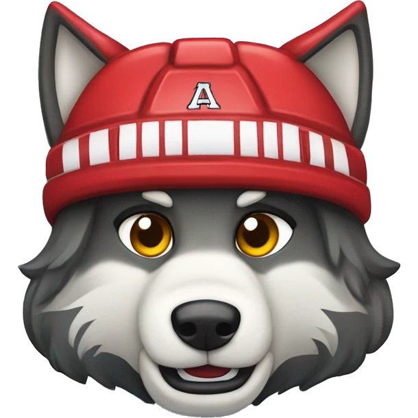 A wolf hockey player lies on the ice in a red white and black uniform A wolf hockey player lies on the ice in a red white and black uniform emoji