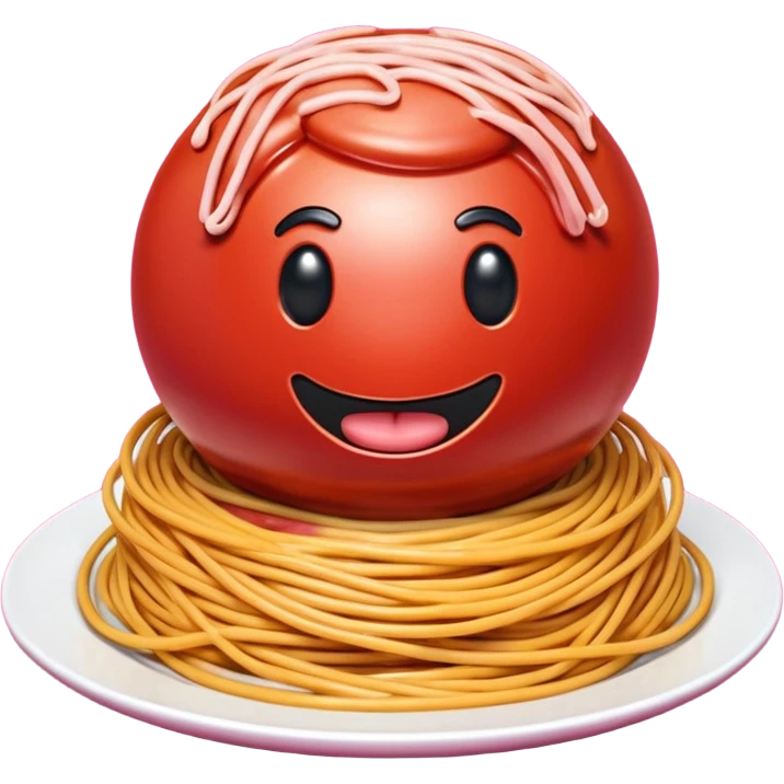 Jeff Koons style spam meatball spaghetti abstract art sculpture  emoji