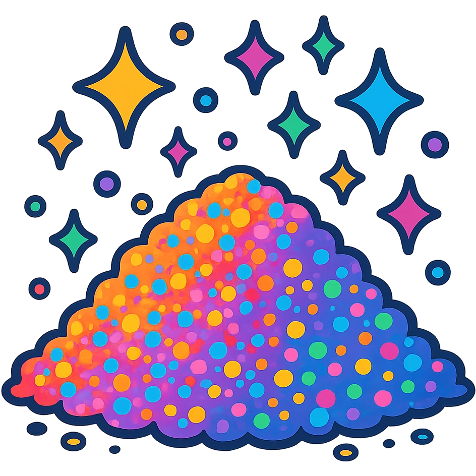 glitter with colorful sparkles in vibrant toon style emoji