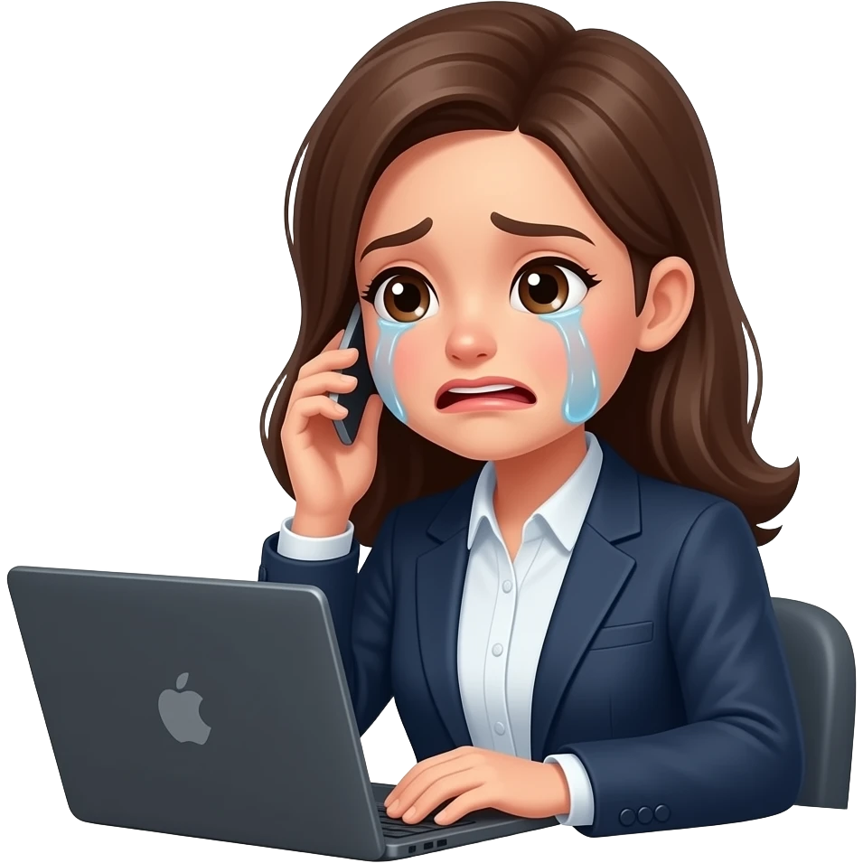Девушка Плачет на работе emoji
