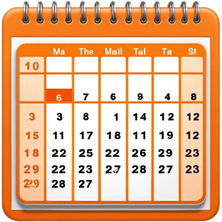 orange calendar emoji