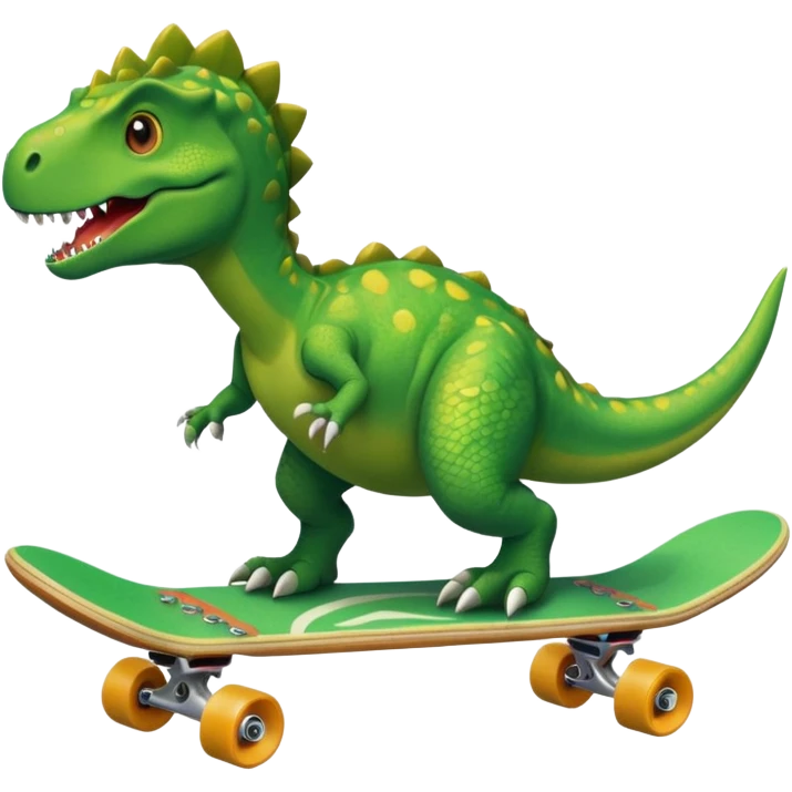 Dinosaur on a skateboard emoji