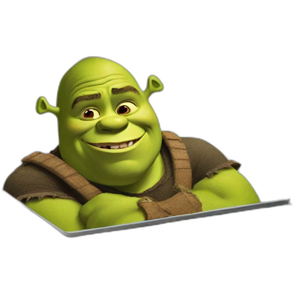 Shrek on a laptop emoji