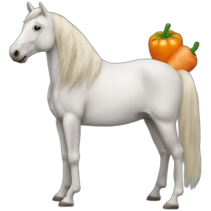 cheval qui mange une carotte emoji