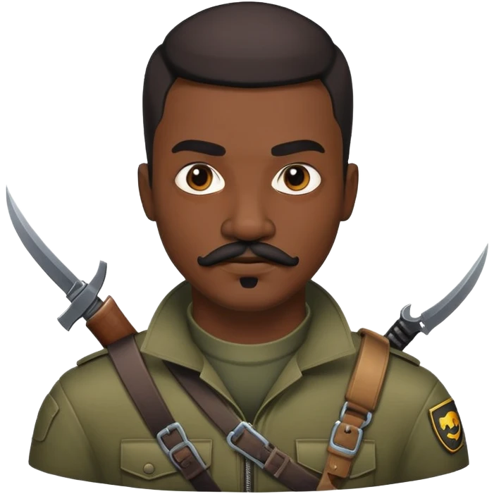 african-american web developer mustache mercenary black asymmetrical hacker emoji