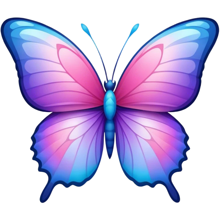 Gradient iridescent Pink violet blue star butterfly emoji