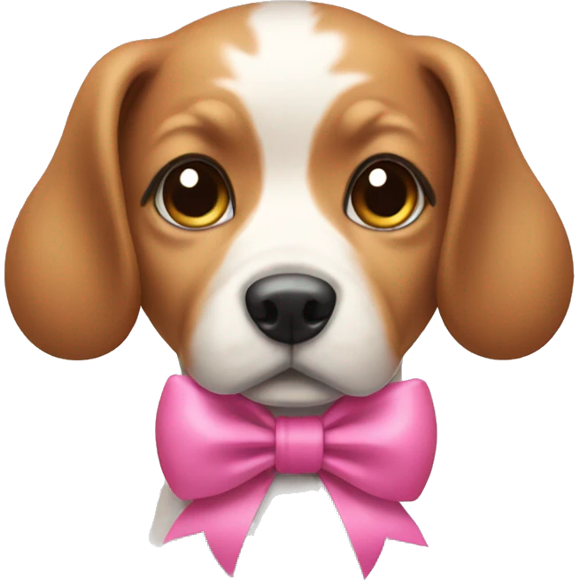 Dog with pink bow emoji
