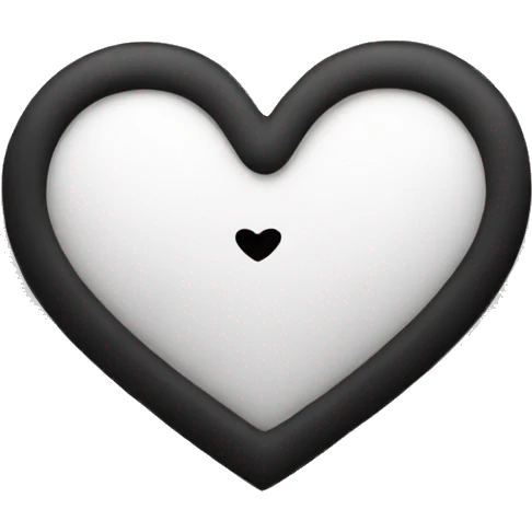 Heart white and black emoji