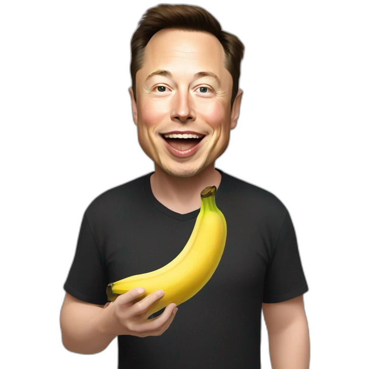 Elon musk eating a banana emoji