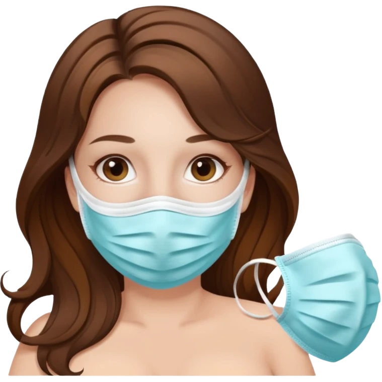 "Pregnant woman, with face mask spa, with long brown hair and fair skin."
 emoji
