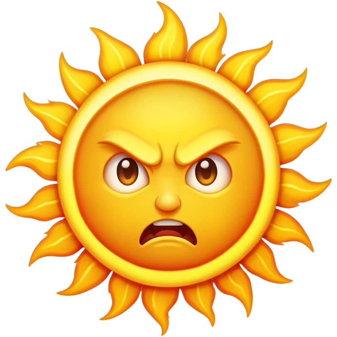 Angry sun emoji