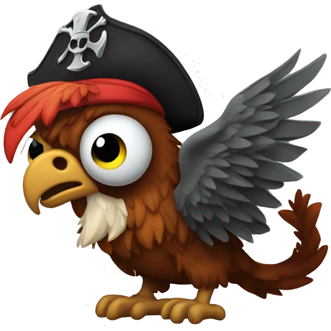 An evil pirate griffin emoji