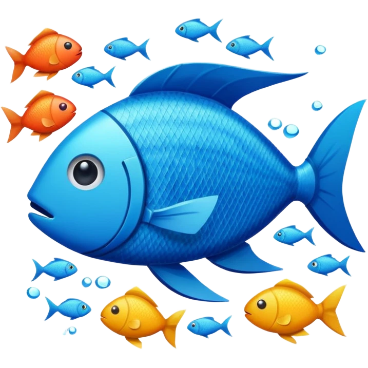 fish swimming near plastic debris emoji